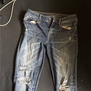 American Eagle Outfitters Men's Ripped Blue Jeans